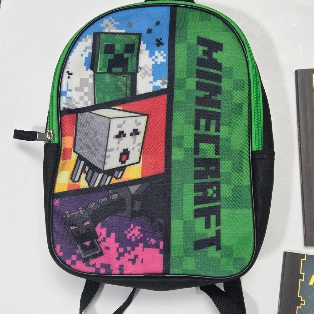 Minecraft Mini Backpack Book Set Lot Handbooks Doodle Pad Green Black Mojang Set